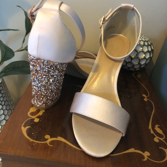 Pink Sparkle Heels with Silver and Pink Accents - Picture 1 of 5